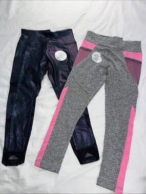 Kids Active  justice Leggings - Gray/Pink & Black Options